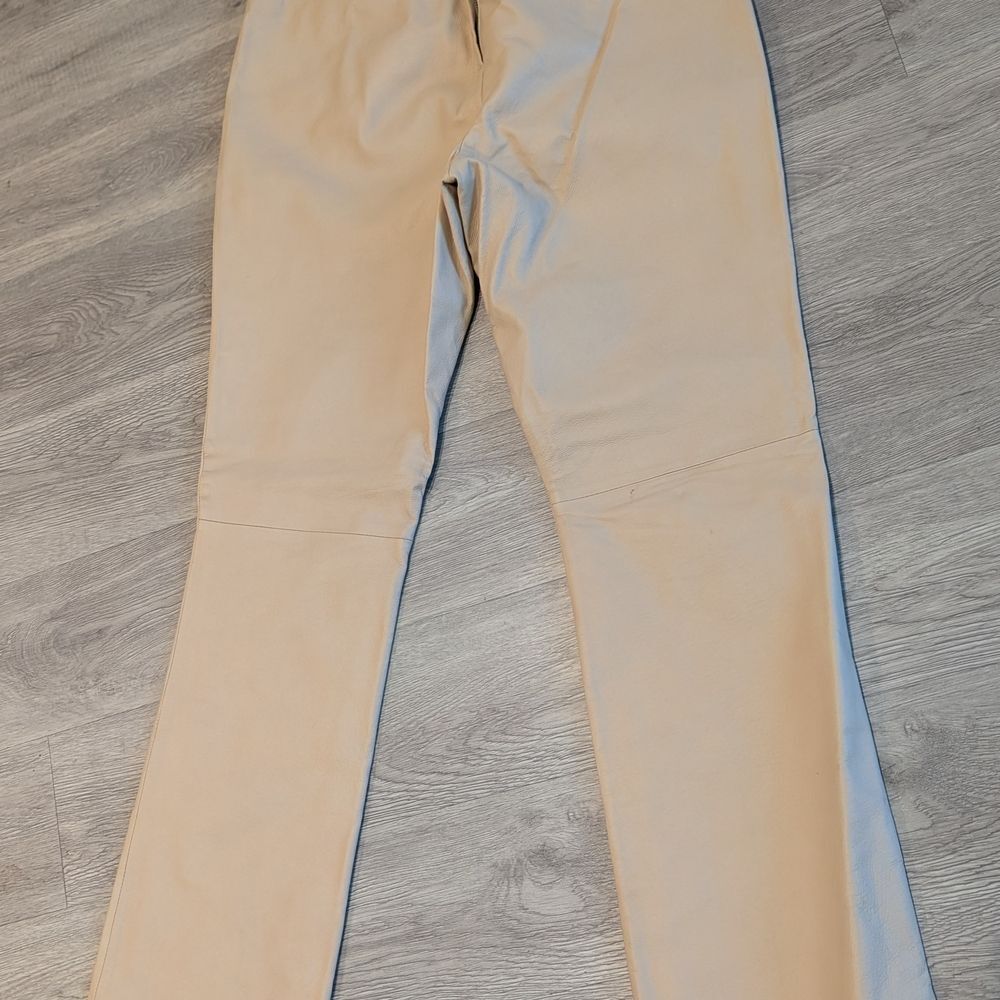 Leather Shape FX Beige Boot Cut Pants